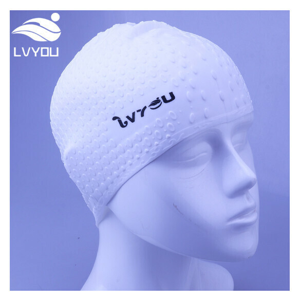 New silicone waterproof swimming cap [white]