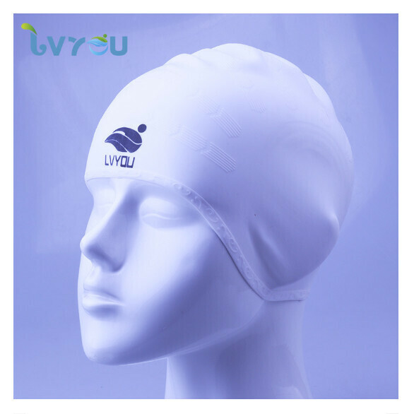 新款矽膠防水游泳帽【白色】 