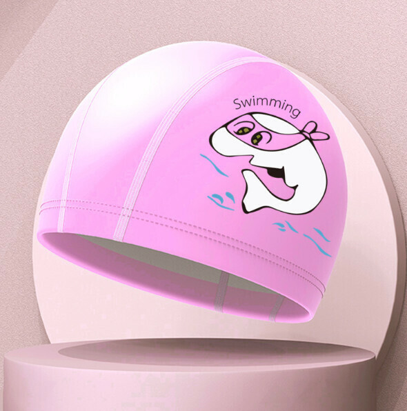 New PU waterproof swimming cap [Pink Dolphin]