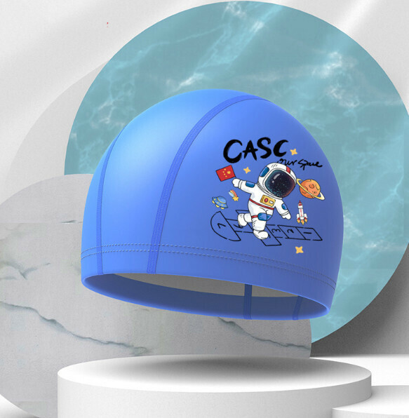 New PU waterproof swimming cap [Blue Astronaut]