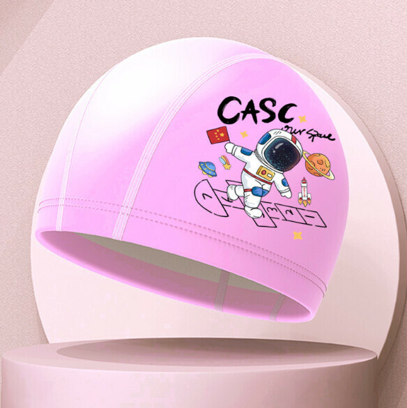 New PU waterproof swimming cap [Pink Astronaut]