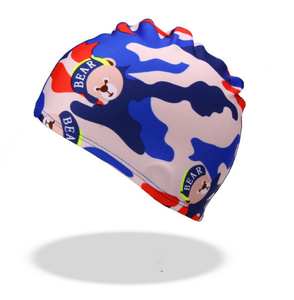 New children's swimming cap [camouflage bear cloth cap]