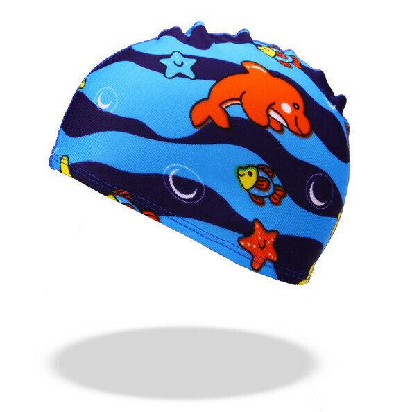 New children's swimming cap [little dolphin cloth cap]