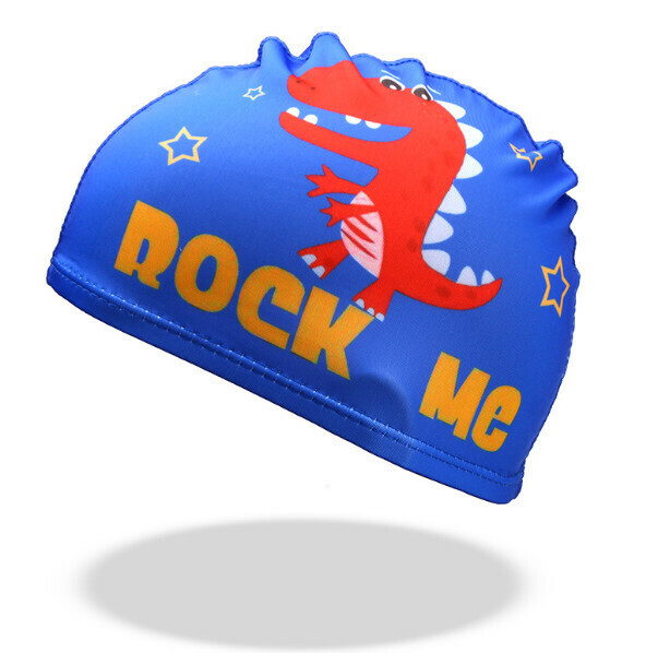 New children's swimming cap [red dinosaur cloth cap]