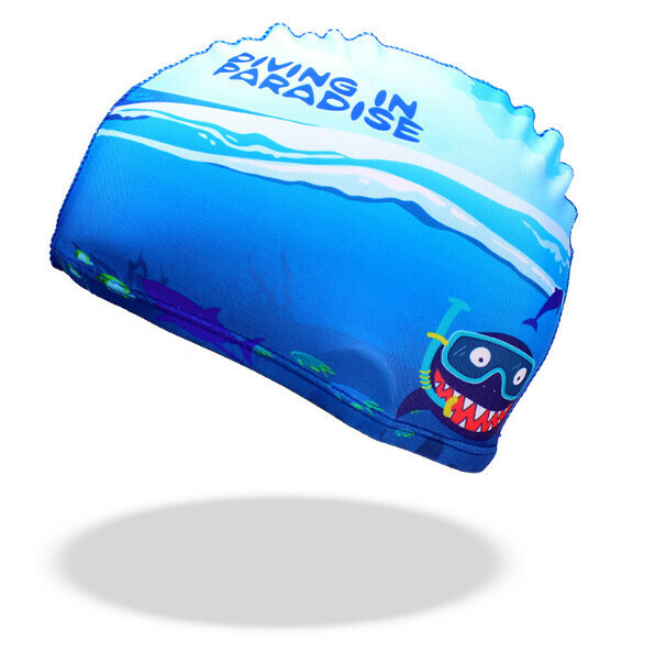 New children's swimming cap [diving fish cloth cap]