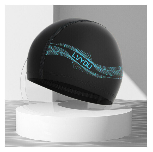New spandex swimming cap [blue striped cloth cap]