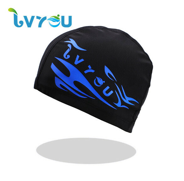 New spandex swimming cap [blue label cloth cap]
