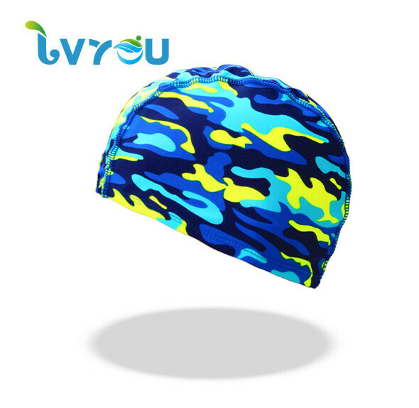 New spandex swimming cap [Flower camouflage cloth cap]