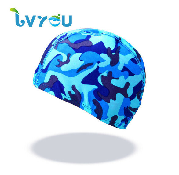 New spandex swimming cap [marine camouflage cloth cap]