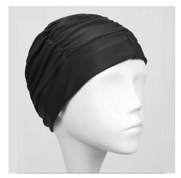 New nylon cloth swimming cap [black]