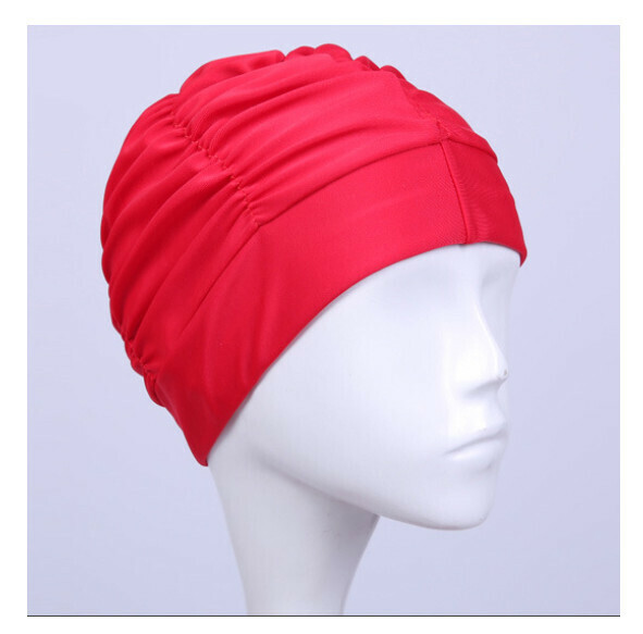 New nylon cloth swimming cap [red]