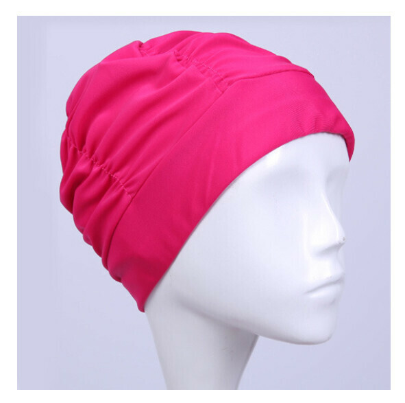 New nylon cloth swimming cap [rose red]