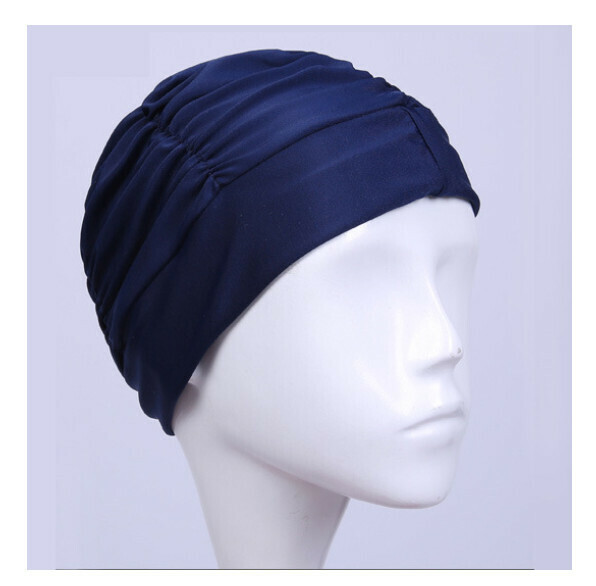 New nylon cloth swimming cap [navy blue]