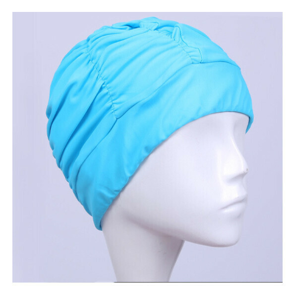 New nylon cloth swimming cap [Lake Blue]