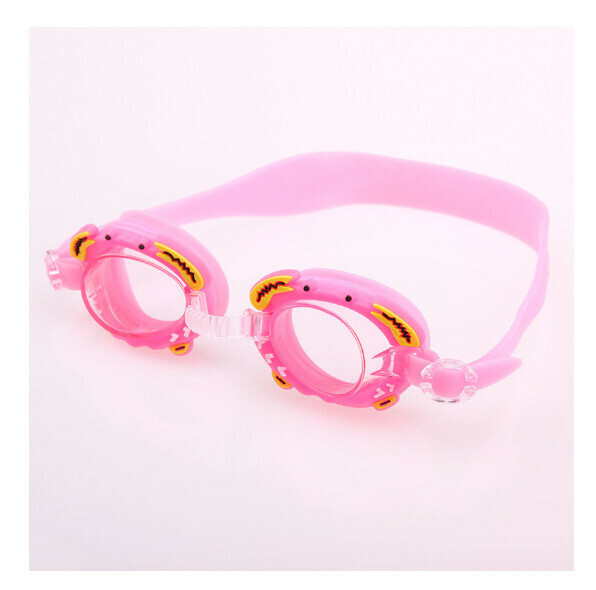 New waterproof and anti-fog children's swimming goggles [Pink Crab]