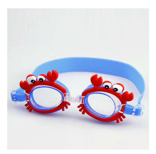 New waterproof and anti-fog children's swimming goggles [red and blue crab]