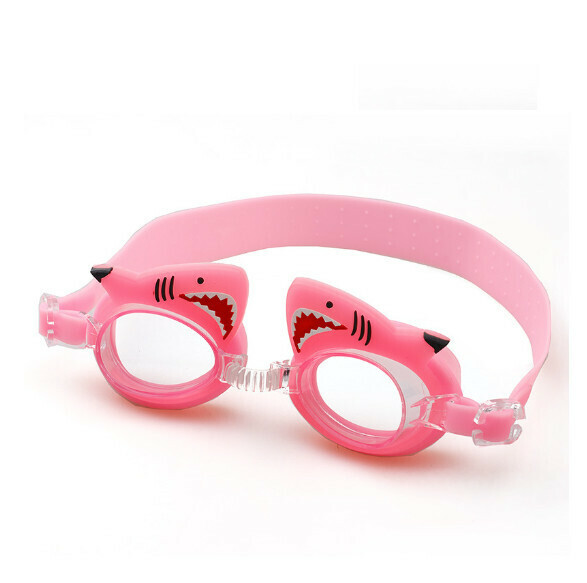 New waterproof and anti-fog children's swimming goggles [Pink Shark]