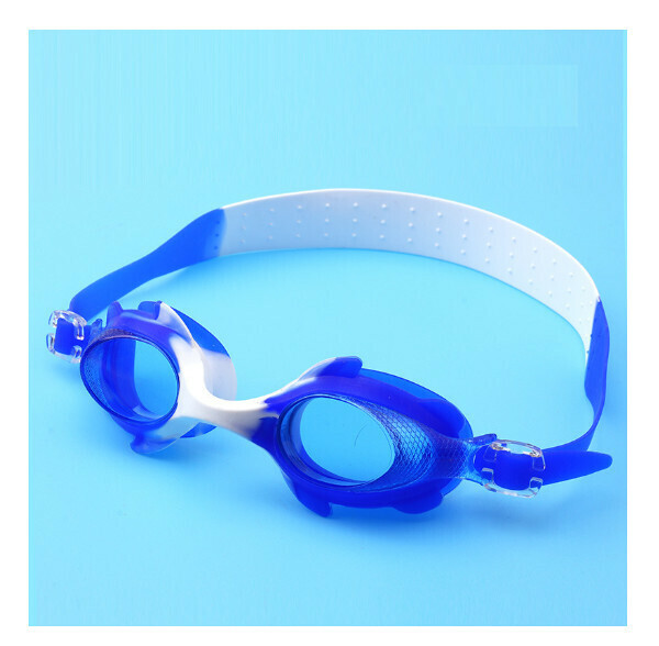 New waterproof and anti-fog children's swimming goggles [2800 cartoon swimming goggles blue and white]