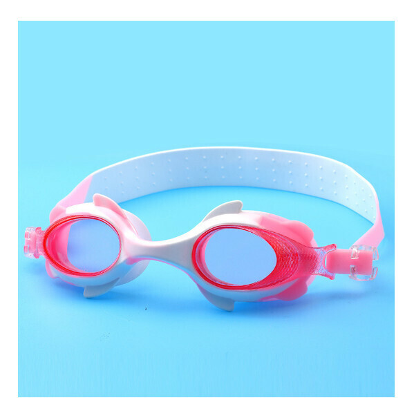 New waterproof and anti-fog children's swimming goggles [2800 cartoon swimming goggles pink and white]