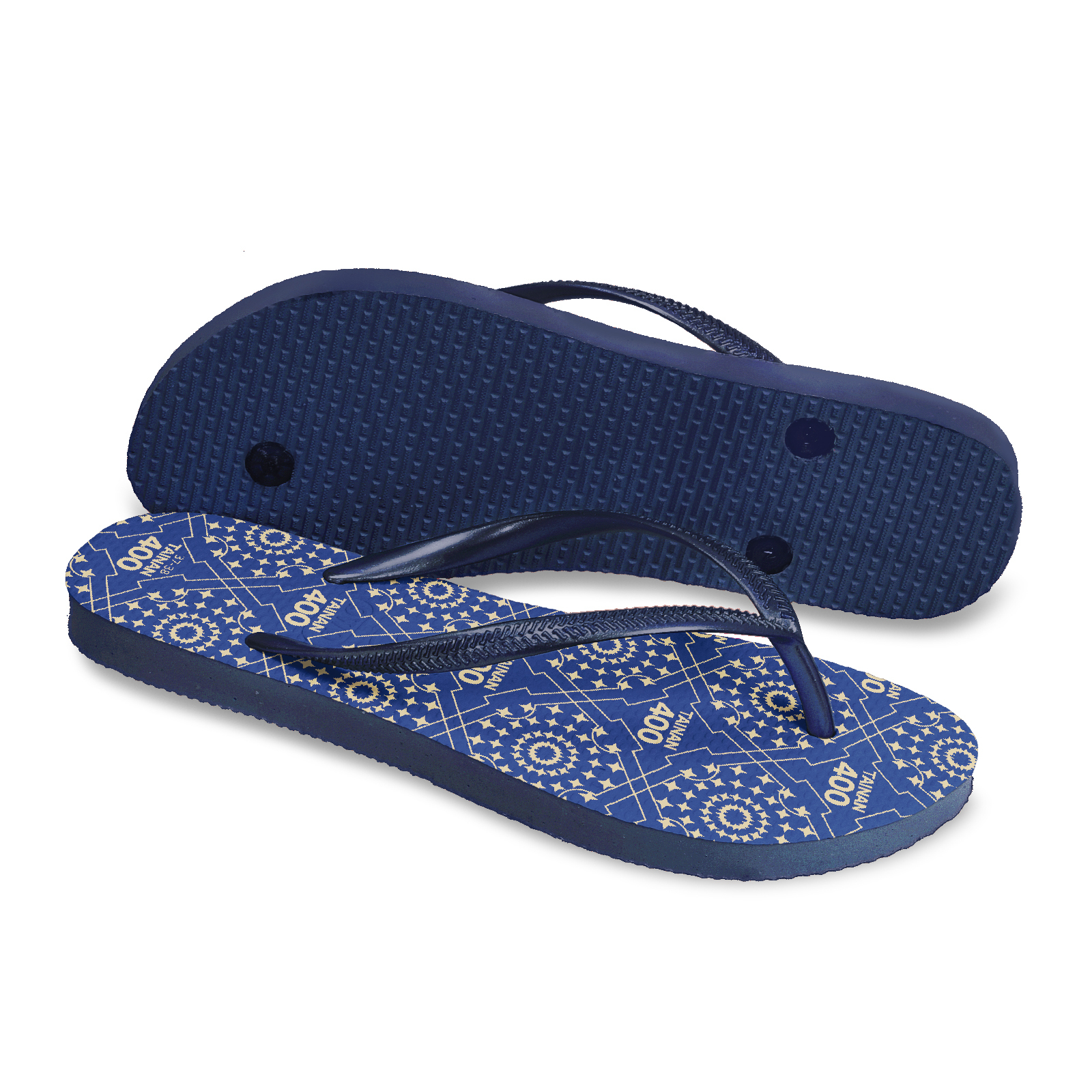 臺南400授權 藍晒圖藍  女款細帶人字夾腳拖鞋