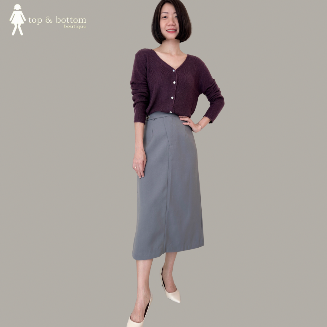 HIGH WAISTED MIDI SKIRT