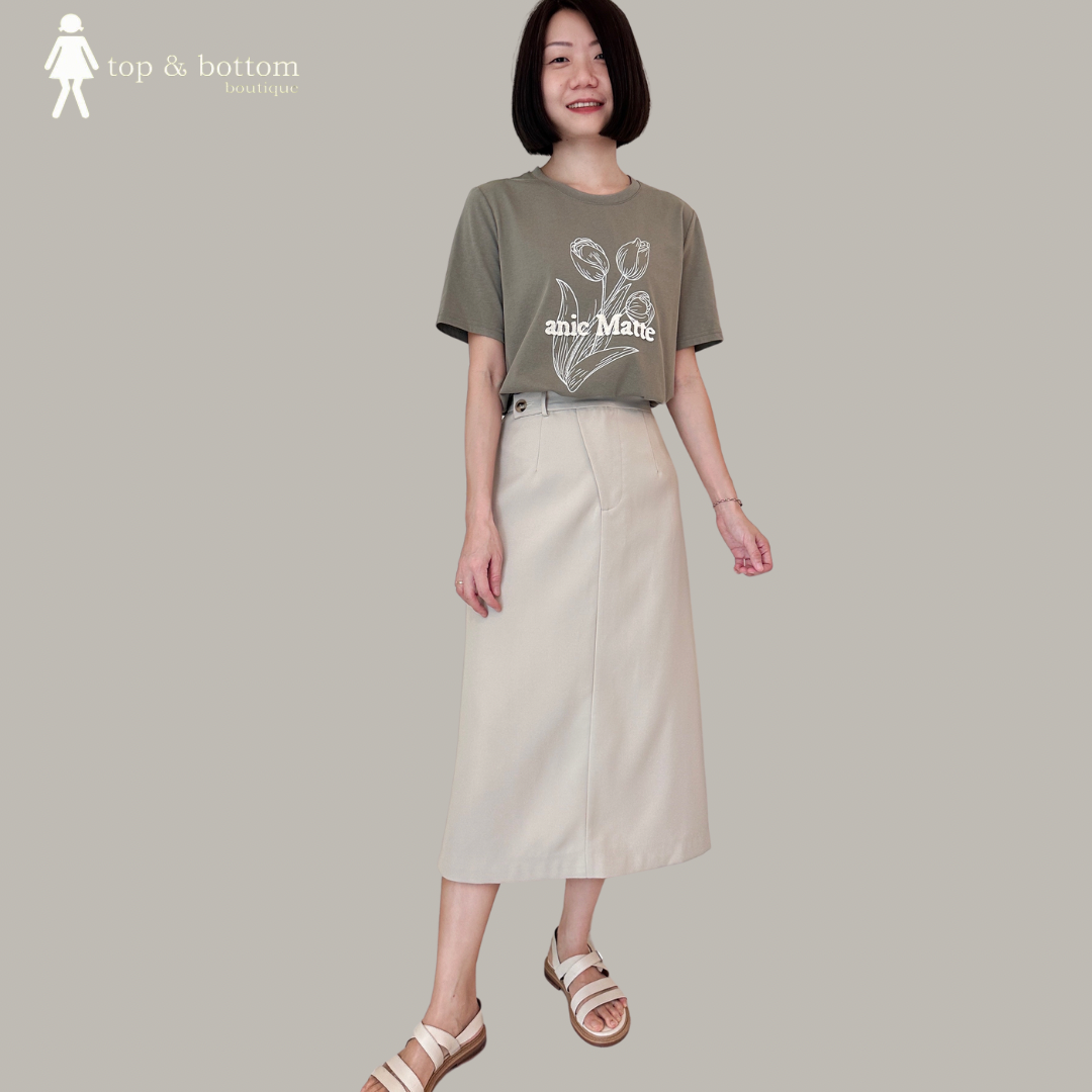 HIGH WAISTED MIDI SKIRT