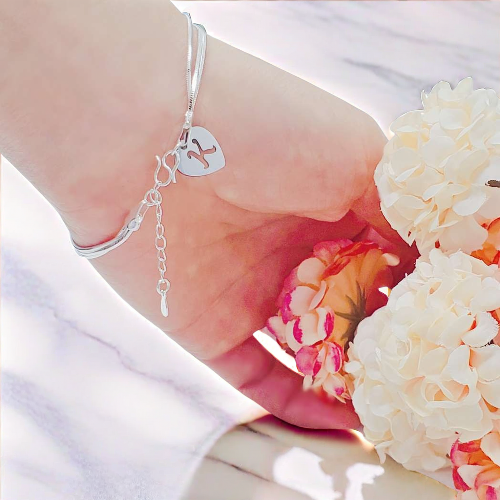 高級設計三層手鏈 (配心形字母)