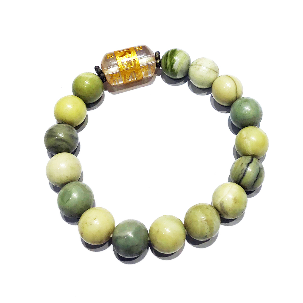 六字真言{金}&牛油玉手珠10mm【十方】123714