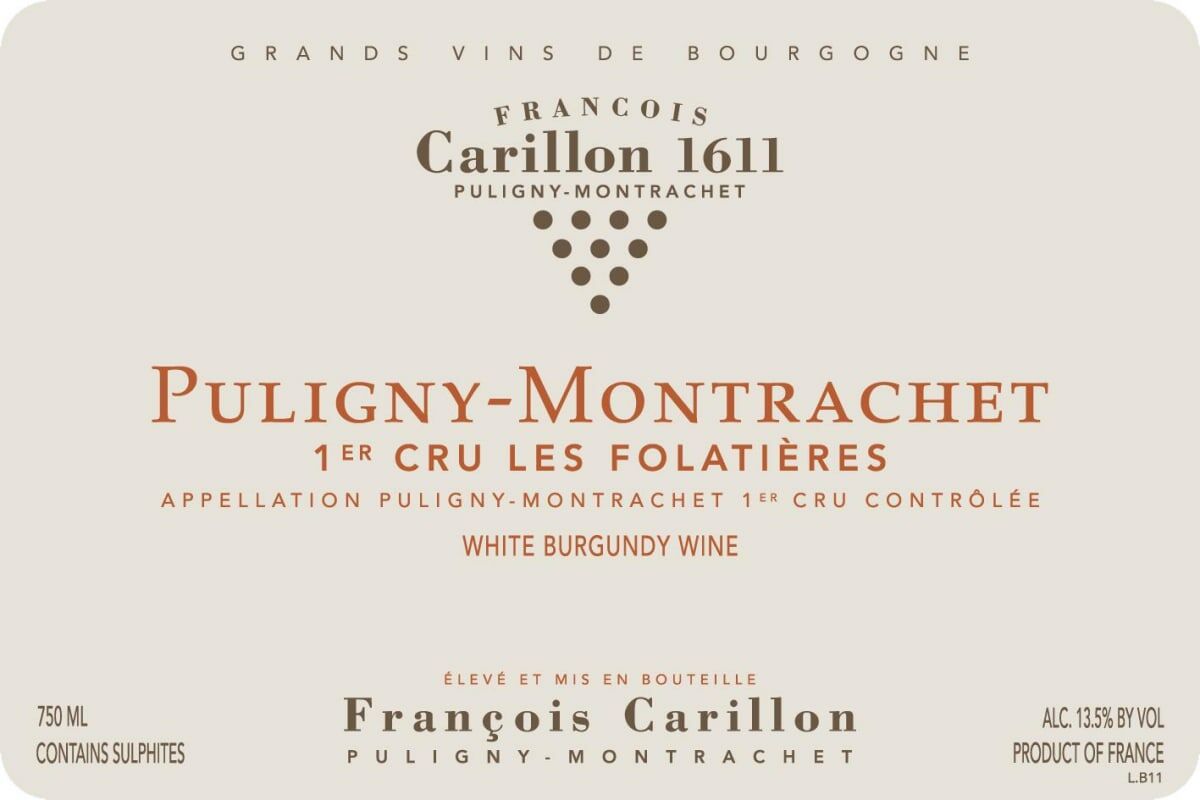 Francois Carillon Puligny Montrachet 1er Cru Les Folatieres 2022 (BH93)