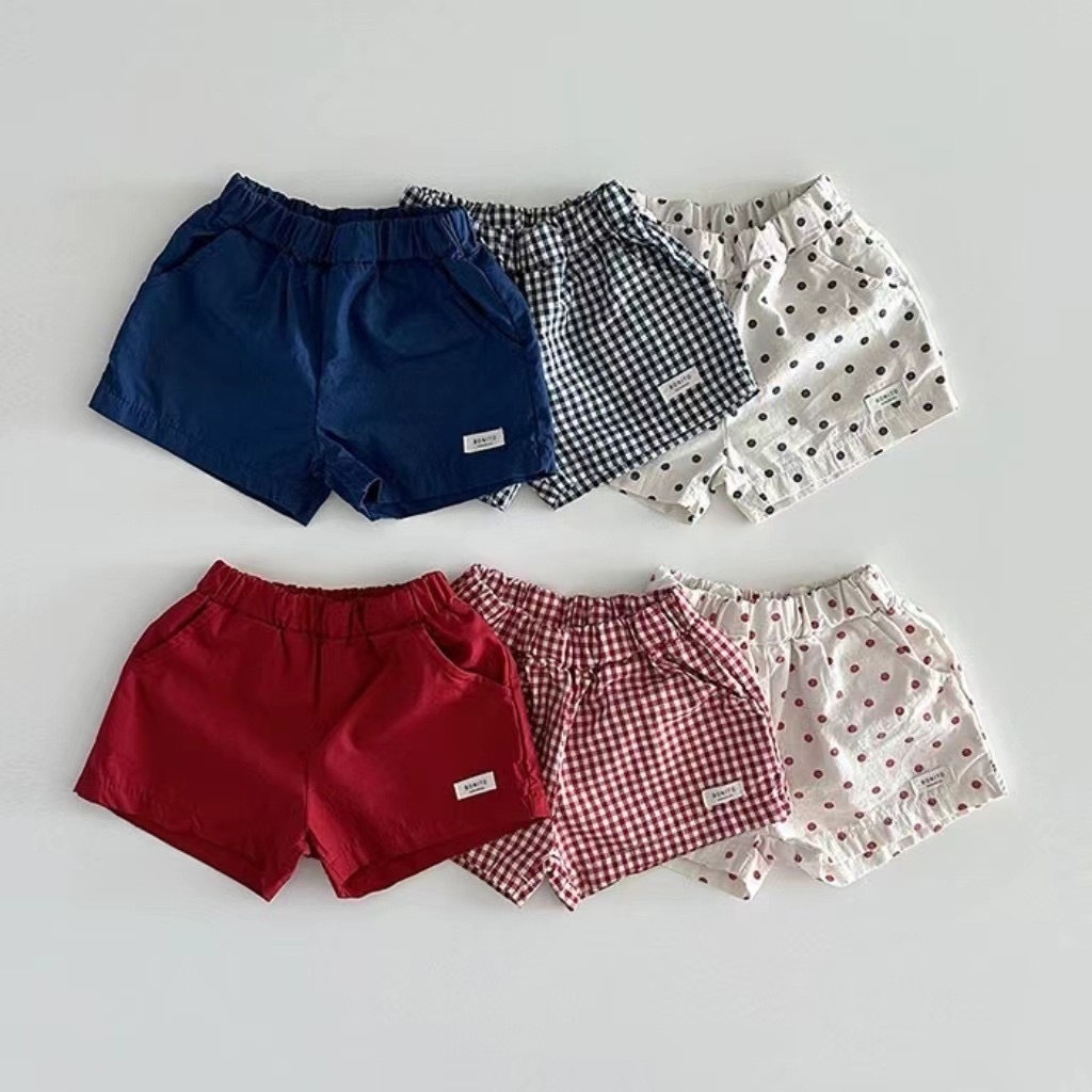 鬆緊小標籤短褲