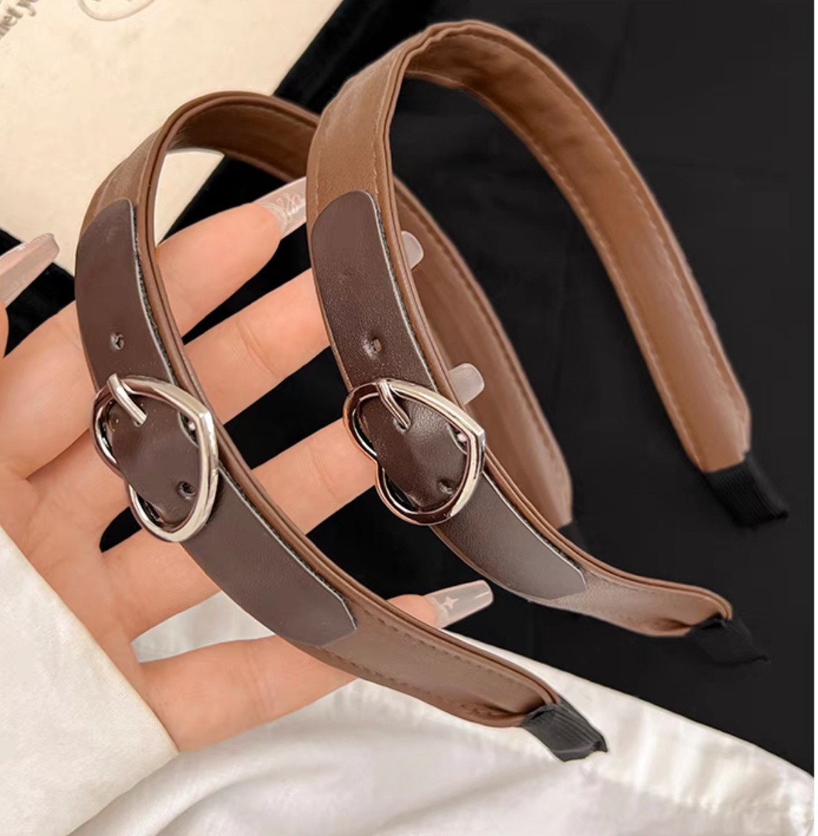 [2 FOR RM10] Korean Style Leather Silver Heart Headband