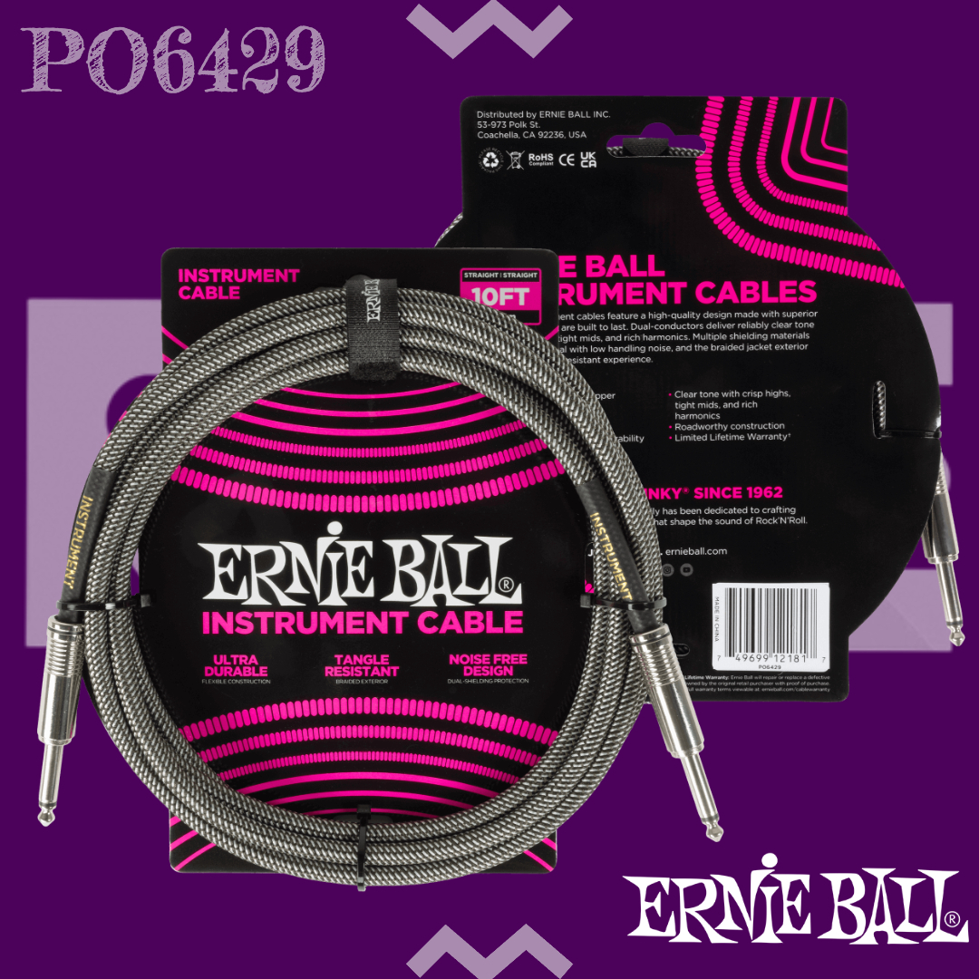 Ernie Ball Braided Instrument Cable 電吉他 貝斯 木吉他 樂器導線 3m 直直
