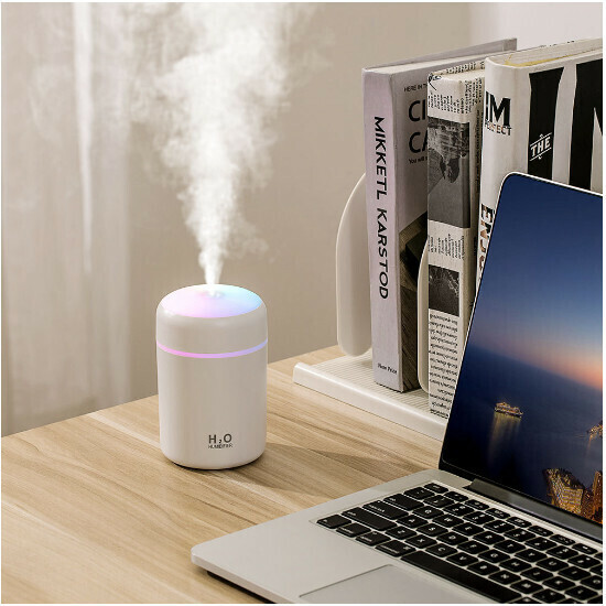 USB Car Air Purifying Humidifier (280ML Colorful Cup White)