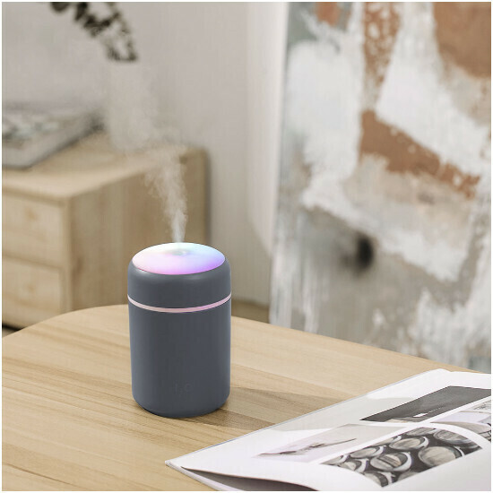 USB Car Air Purifying Humidifier (280ML Colorful Cup Gray)