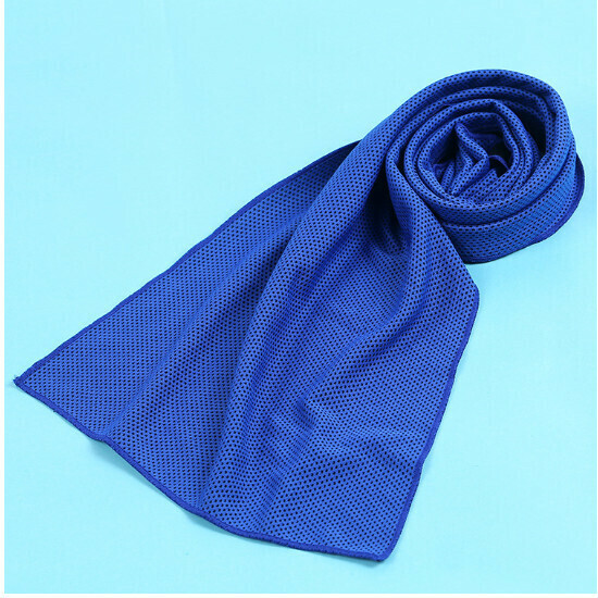 Outdoor quick-drying polyester cold towel Ice towel (dark blue 30*90cm English bag packaging)