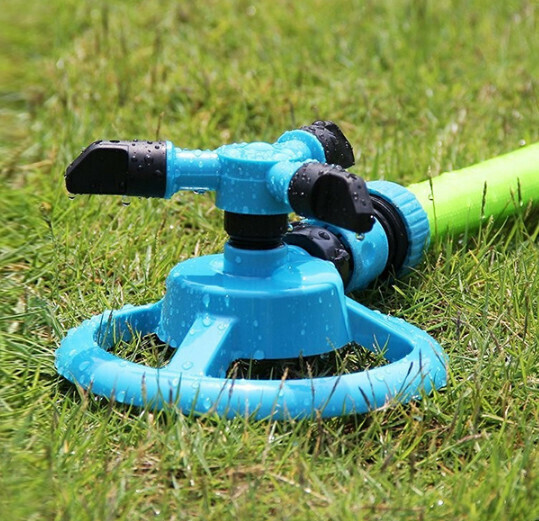 爆款園藝圓盤小三叉噴灑器【天藍色360°小灑水器+圓盤底座】