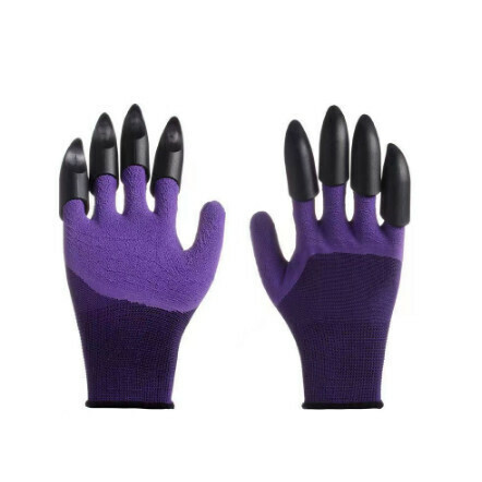 Garden Outdoor Planting Digging Paw Gloves [Garden Octopus Purple] 
