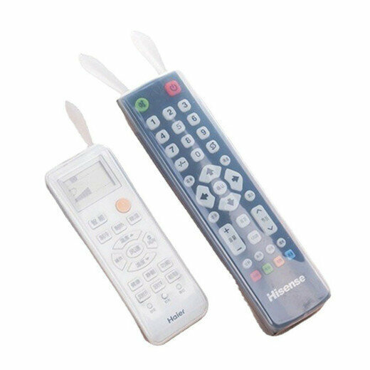 [Transparent Rabbit] (1 large + 1 small) Cute Rabbit Air Conditioner TV Remote Control Waterproof and Dustproof Protective Case 