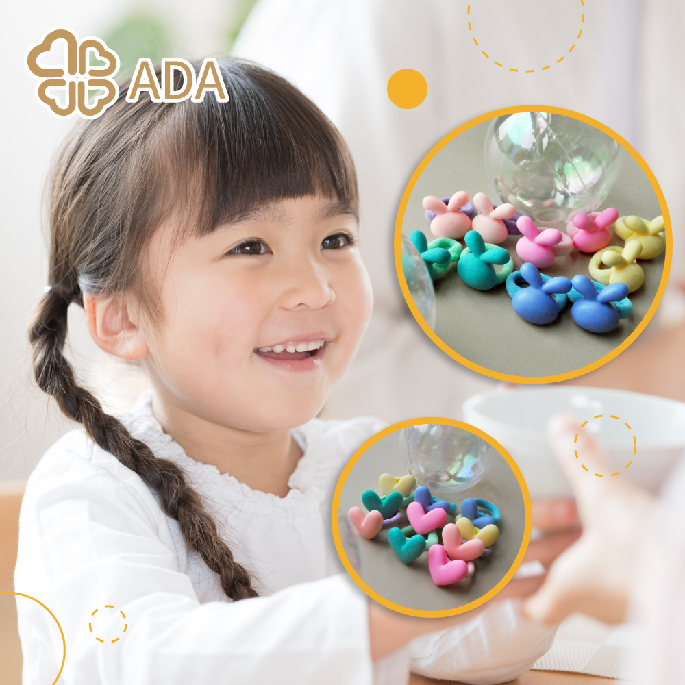ADA 小童彩色兔子拇指髮束-混色10入