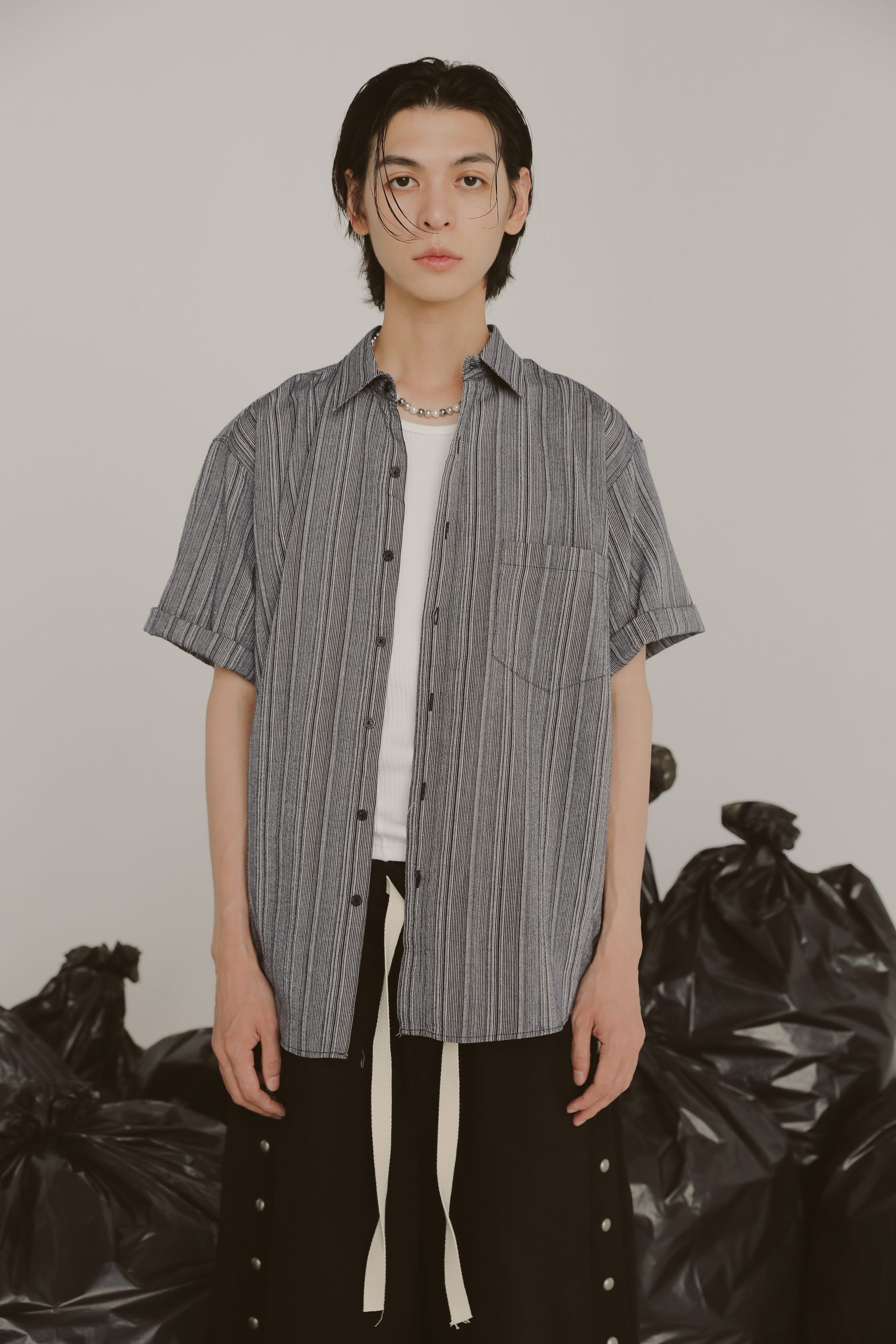 Linen Slap Short Sleeves Shirt #短襯衫