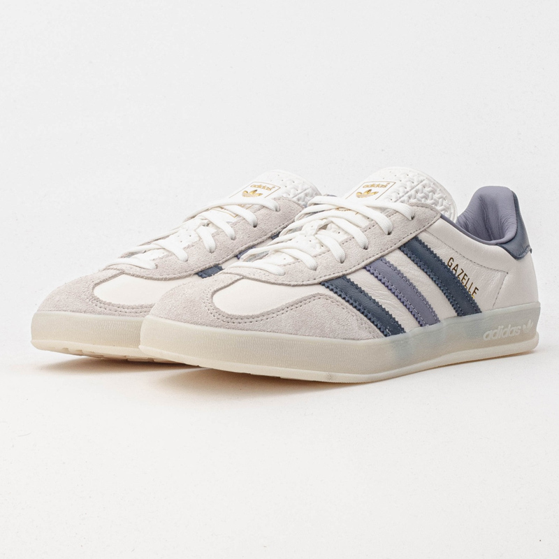 <連線代購商品>男女鞋 ADIDAS GAZELLE INDOOR 白藍 淡紫色 淡藍 T頭鞋 扁鞋 低筒休閒鞋【IG1643】