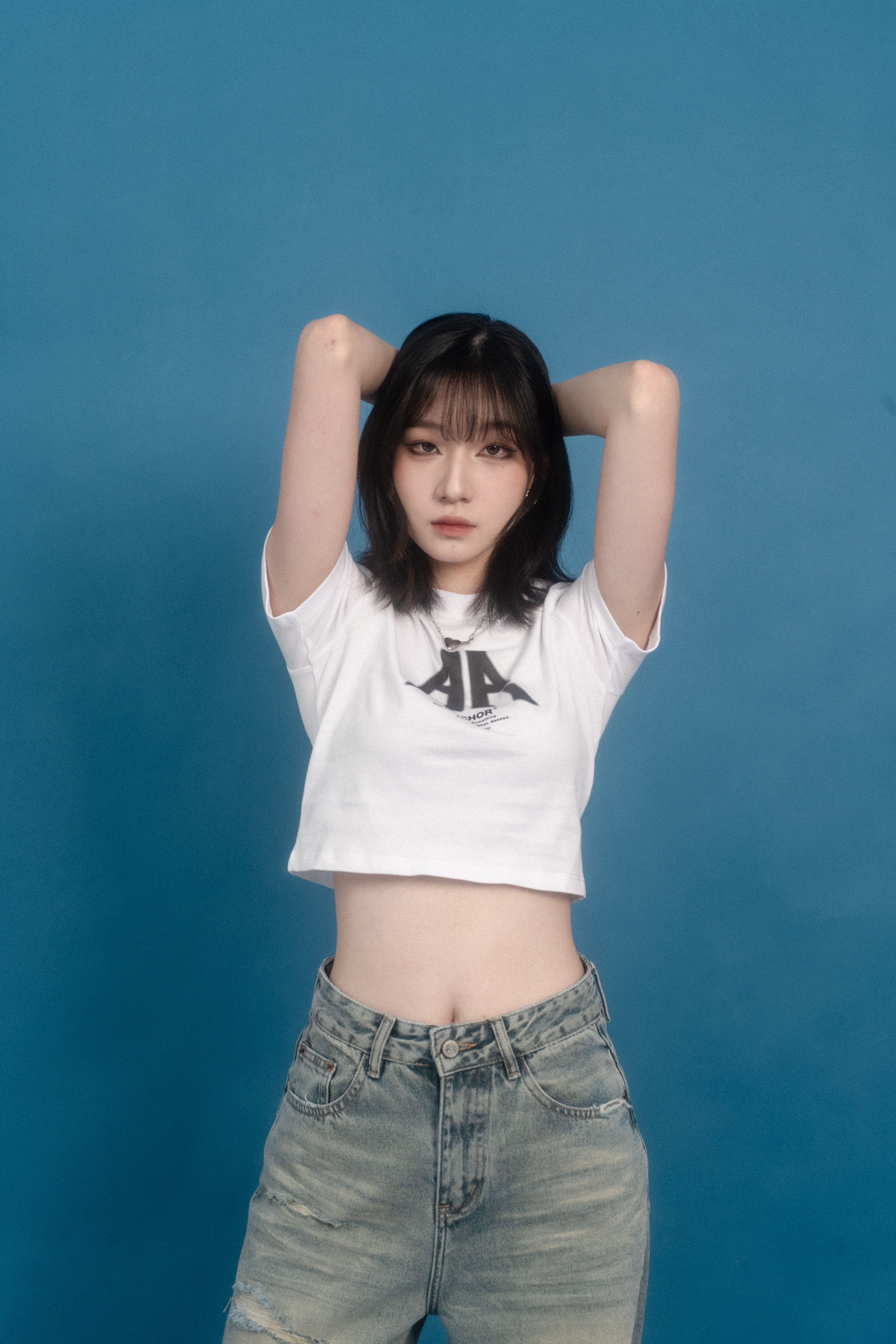 ACR AG-02 鏡像 視覺 字母 印花 女生 短版 短T 短袖