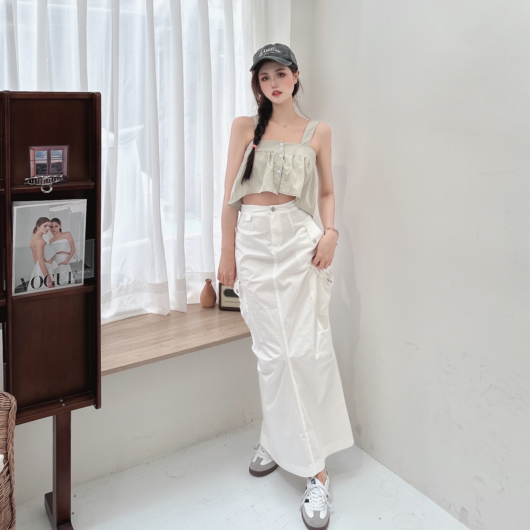 貝殼扣兩穿背心/二色