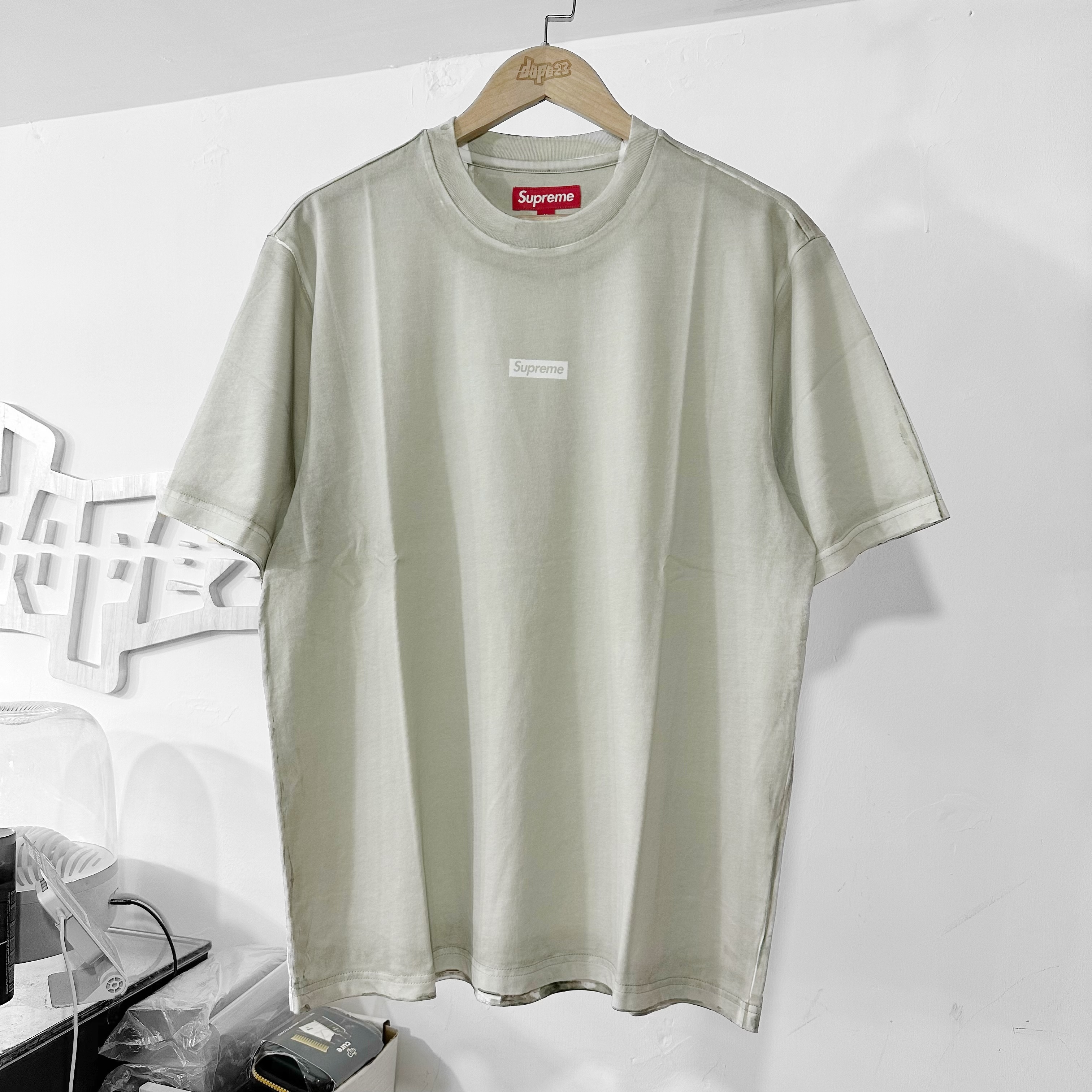 SUPREME SS24 OVERPRINT SMALL BOX S/S TOP GREY
