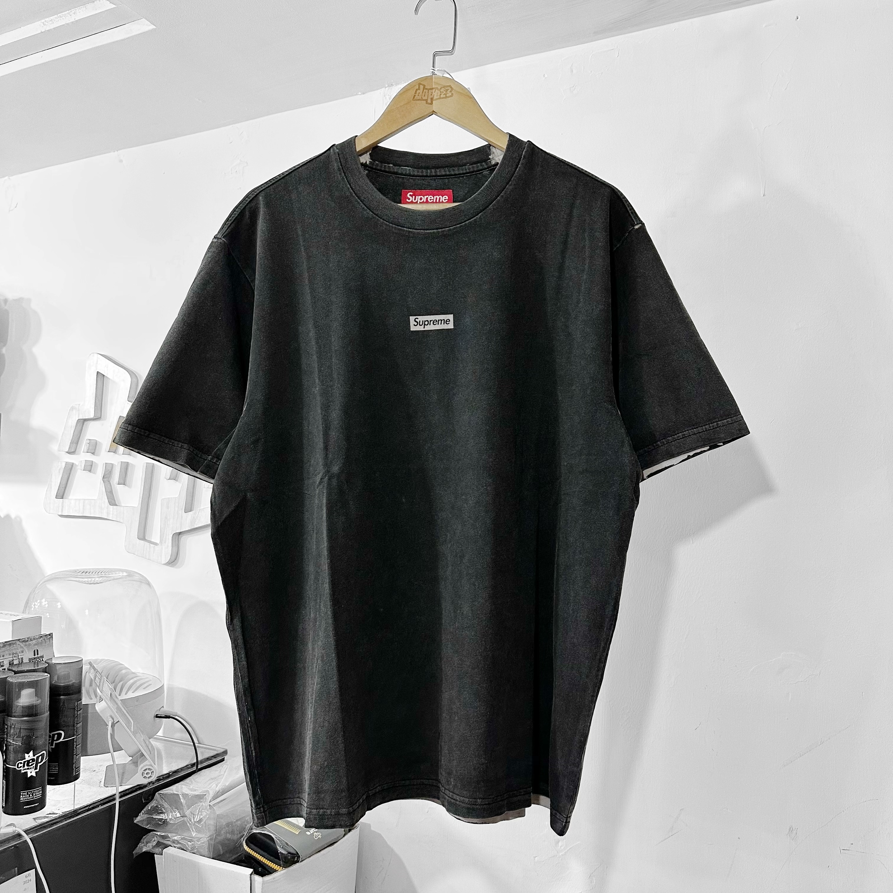 SUPREME SS24 OVERPRINT SMALL BOX S/S TOP BLACK