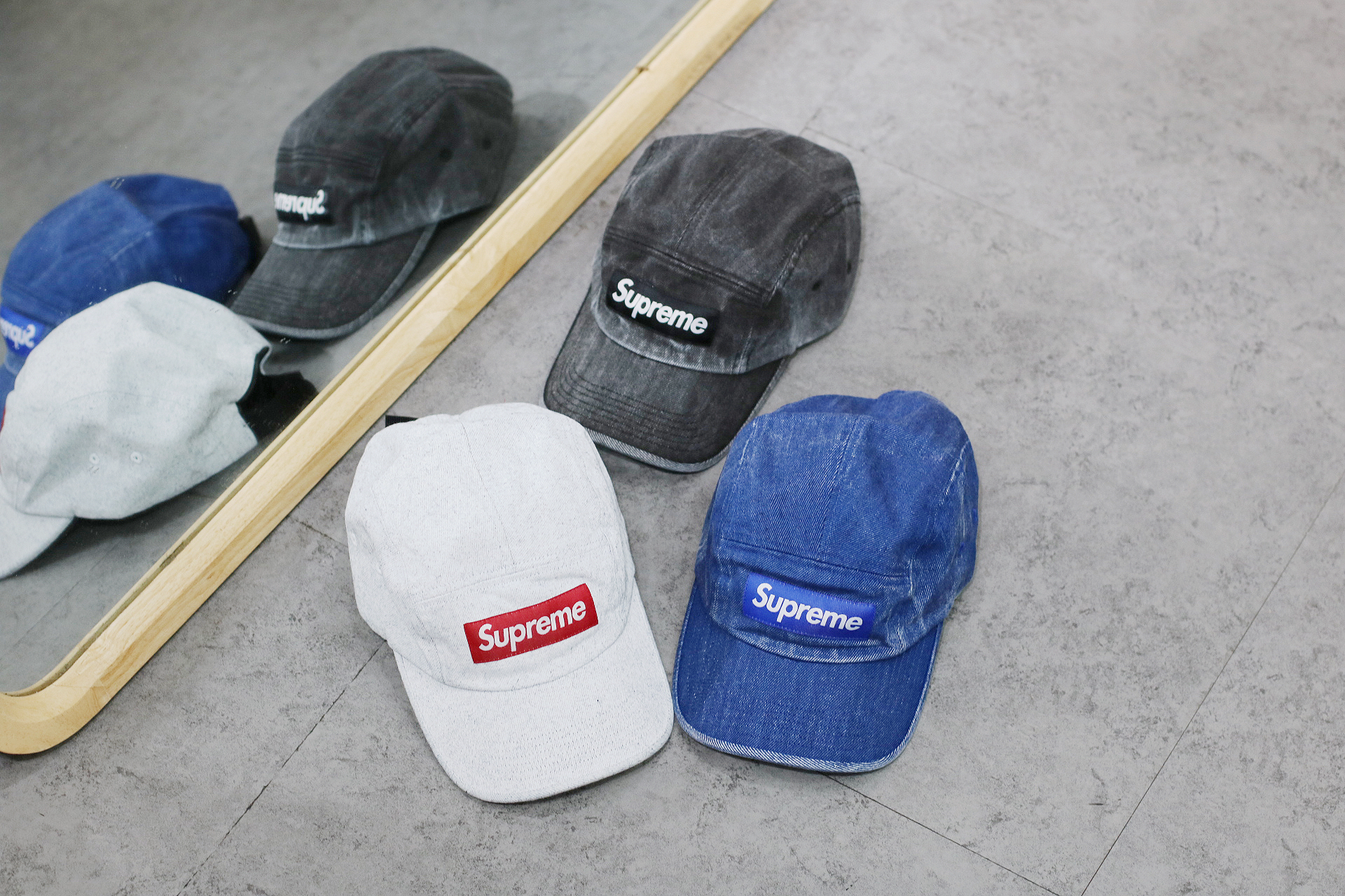 SUPREME SS24 COATED DENIM CAMP CAP