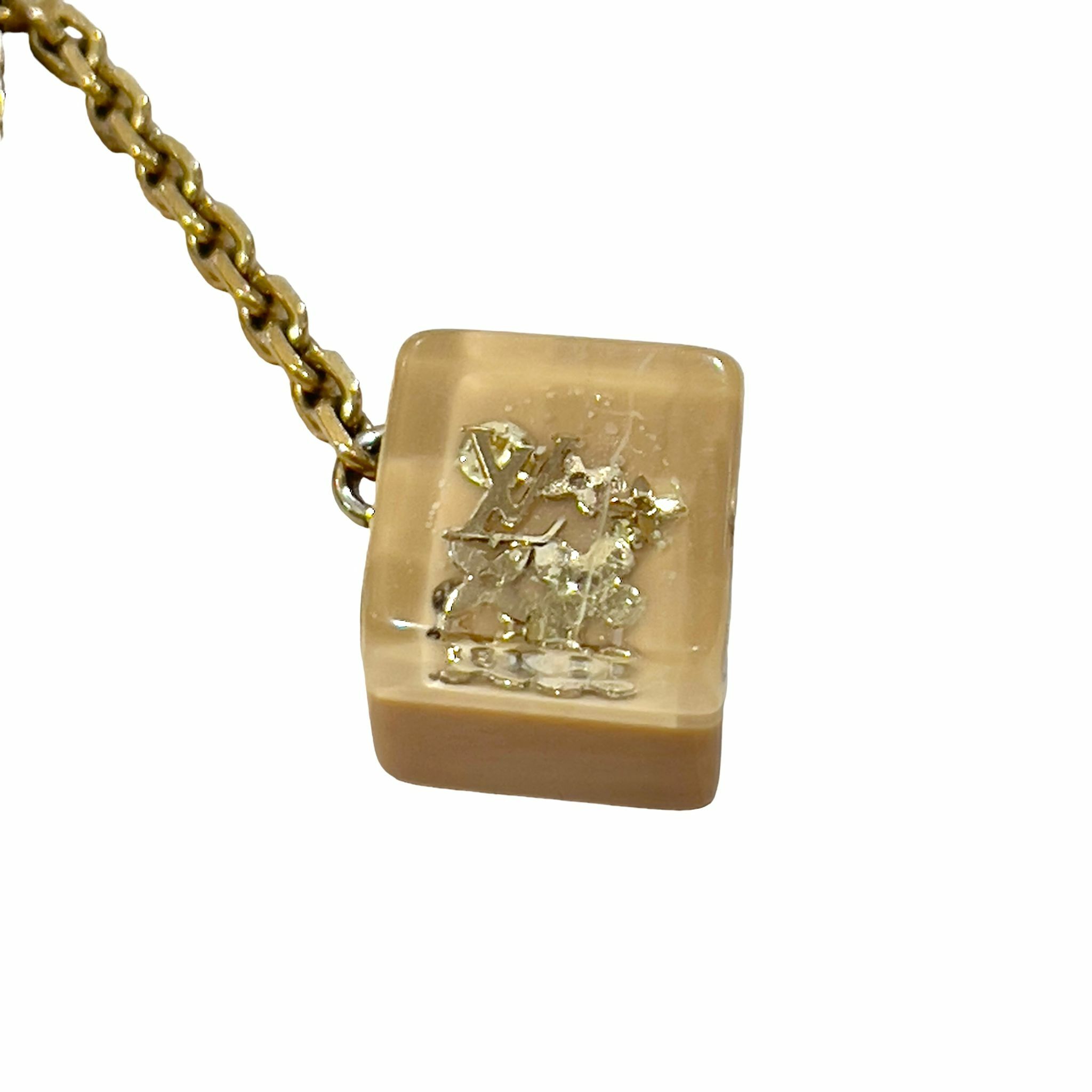 90%NEW二手 LV 焦糖色骰子掛飾/吊飾/電話繩 M65323 #香榭站正品