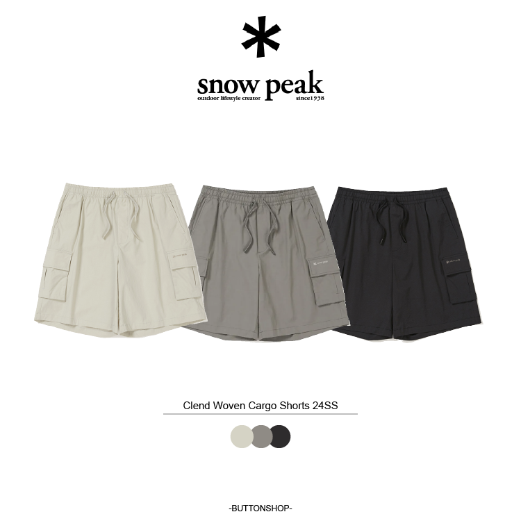 【現貨零碼折扣】snow peak Clend Woven Cargo Shorts 24SS雙口袋短褲（寬版）S24MUDHP14