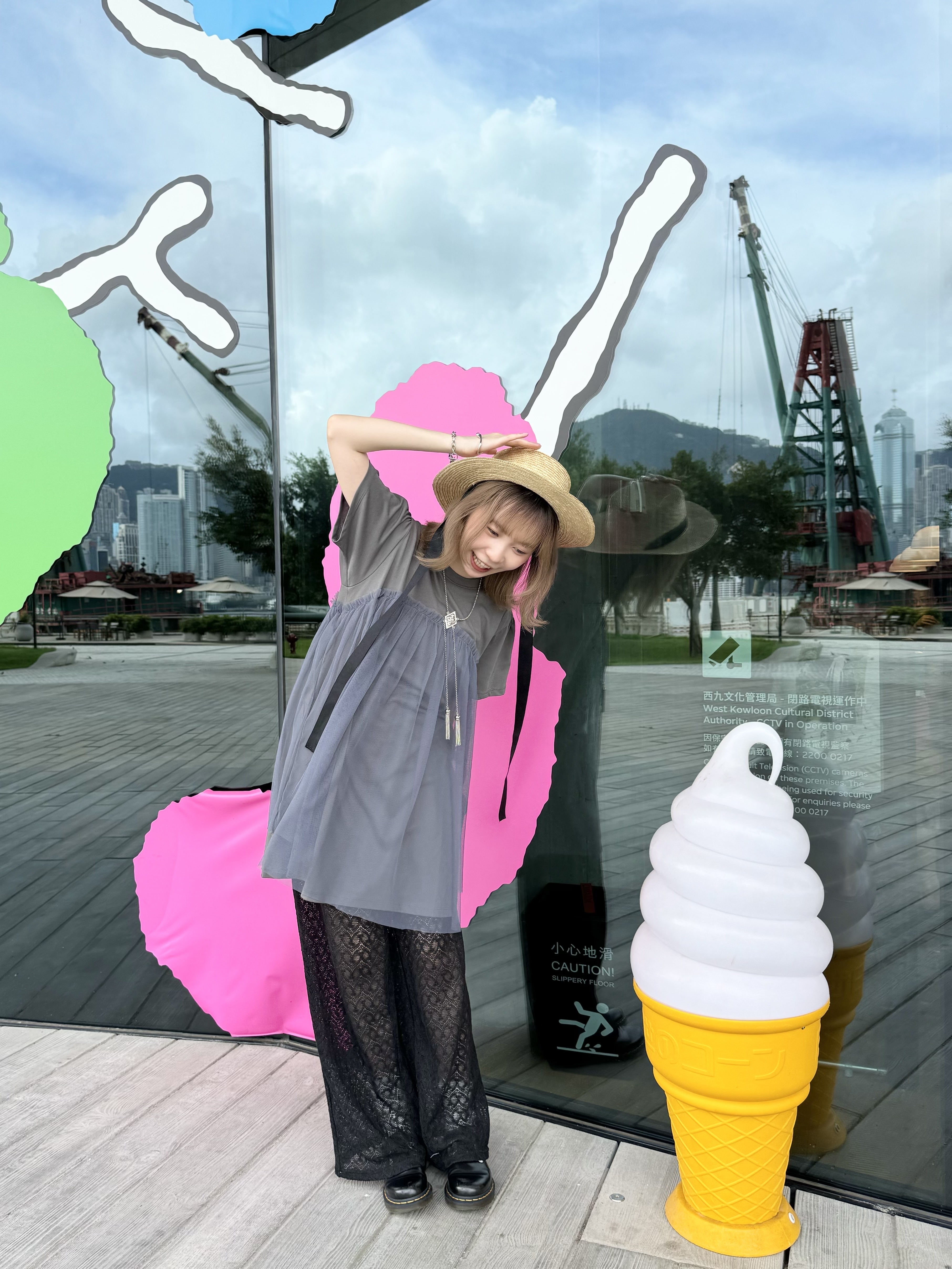 [三色入] 短袖連胸口紗紗短ops ( Dark grey )