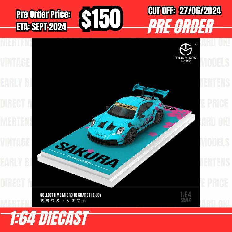 PO-$150 * Time Micro * 1:64 992 GT3 RS Sakura Green [OD20/06]